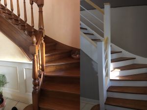 Rénovation escalier AVANT/APRES